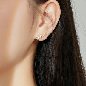 Baguette Bar Shape Stud Earrings - Lupine