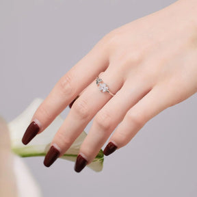 Butterfly Flower Open Adjustable Ring - Lupine