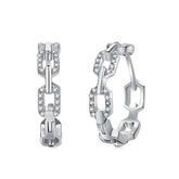 Chain Clasped Baguette Stud Earrings - Lupine