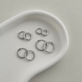 Circle Glossy Hoop Earrings - Lupine