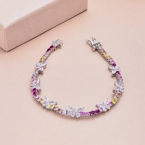 Colorful Gem and Butterfly Bracelet - Lupine