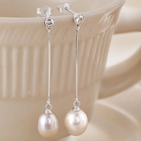 Dangle Fresh Water Pearl Stud Earrings - Lupine