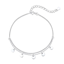 Double Layer Geometric Round Tassel Chain Anklet or Bracelet - Lupine