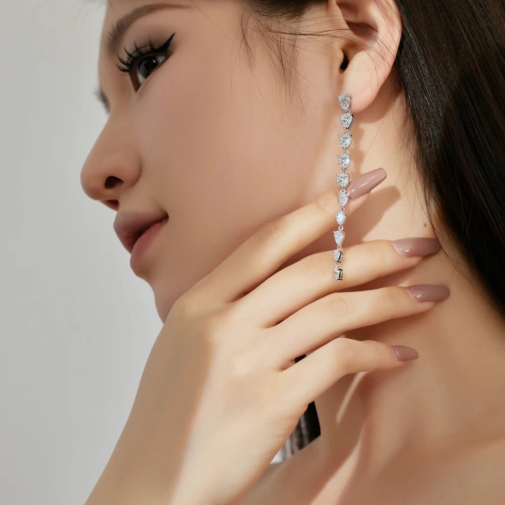 Exquisite Long Pear-Shaped Tassel Stud Earrings - Lupine