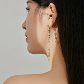 Exquisite Long Pear-Shaped Tassel Stud Earrings - Lupine