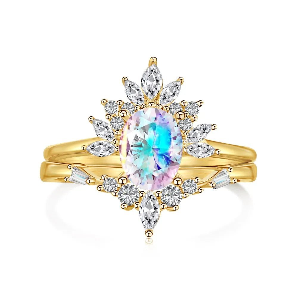 Fairy Moon Stone Ring Set - Lupine