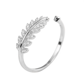 Feather Angel Wing Ring with Long Tail Opening - Lupine
