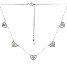 Five Heart Shape Hallow Out Pendant Necklace - Lupine