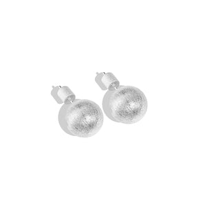 Frosted Ball Shape Stud Earrings - Lupine