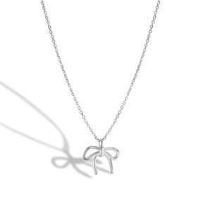 Geometric Bow Knot Link Chain Pendant Necklace - Lupine