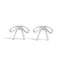 Geometric Bow Knot Shape Stud Earrings - Lupine