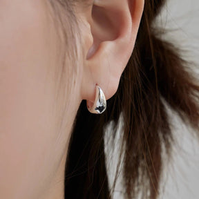 Geometric Chunky Glossy Hoop Earrings - Lupine