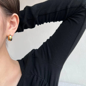 Geometric Chunky Glossy Stud Earrings - Lupine