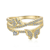 Interlock Multiple Layer Butterfly Ring - Lupine