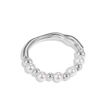 Pearl Beaded Open Adjustable Ring - Lupine