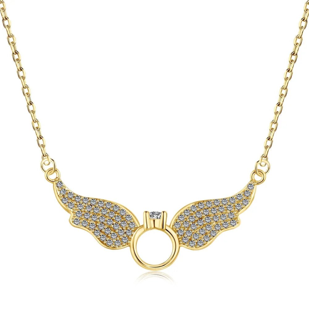 Ring with Wings Pendant Necklace - Lupine