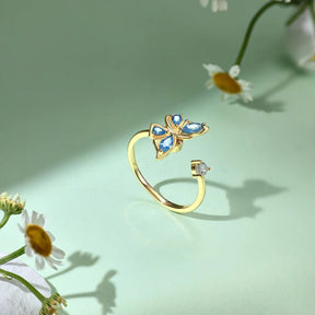 Rotatable Spinning Butterfly Shape Anxiety Ring - Lupine