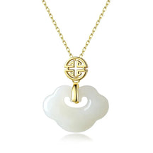 Traditional Style Hetian Jade Pendant Long Life Lucky Necklace - Lupine