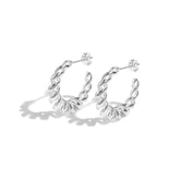 Twisted Spring Coil Hoop Stud Earrings - Lupine