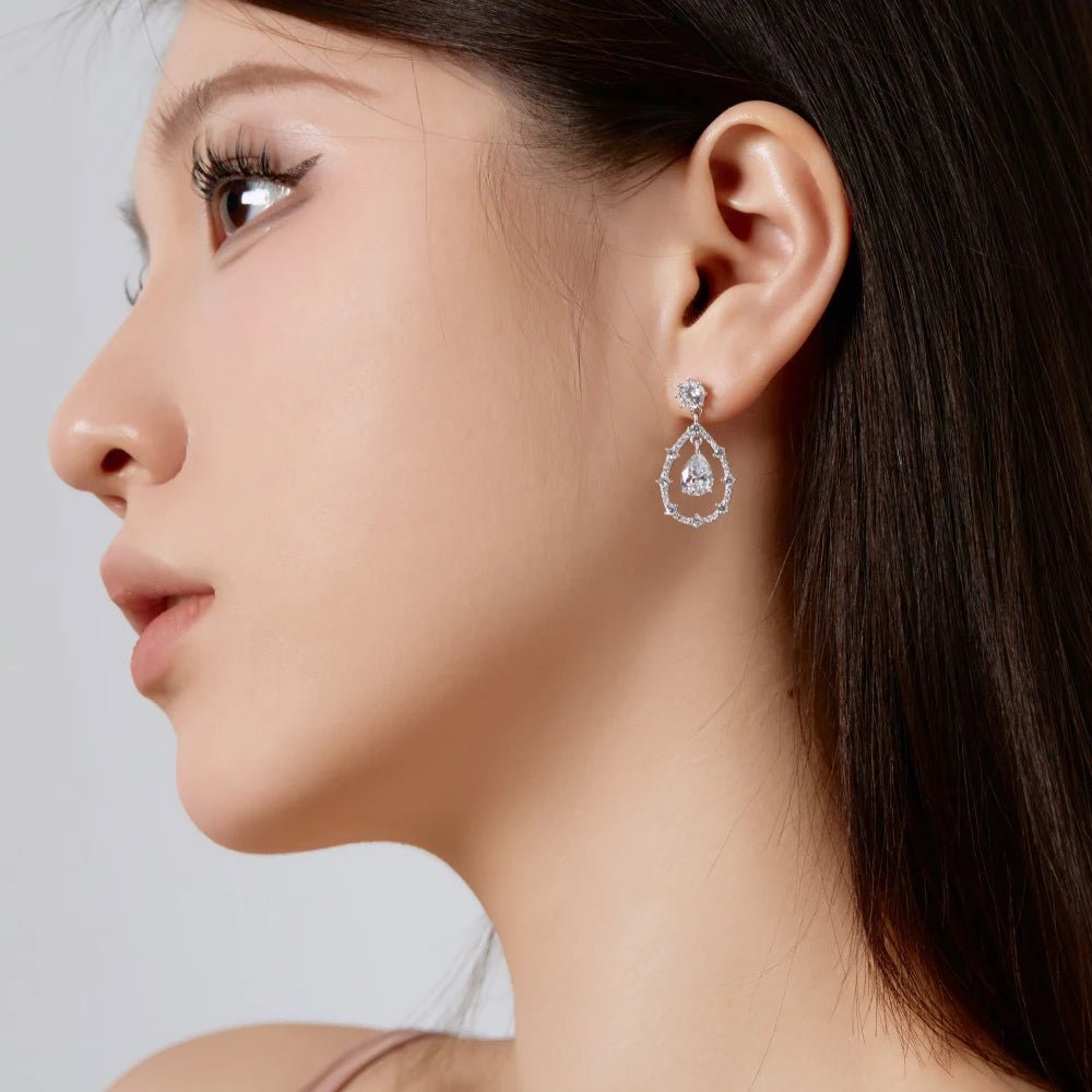 Waterdrop Shape Dangle Stud Earrings - Lupine
